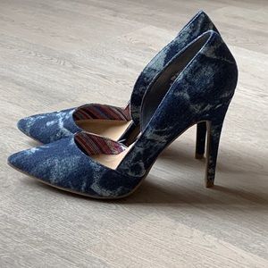 Denim heels